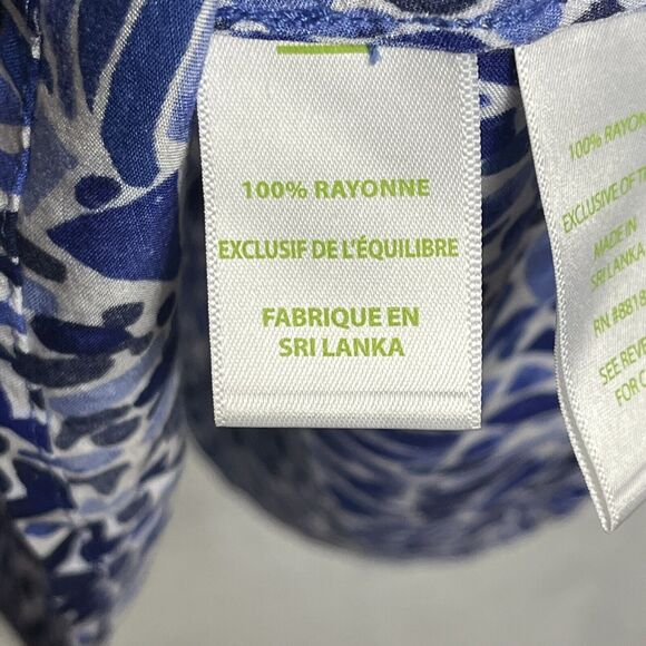 Lilly Pulitzer Willa Peasant Blouse Womens Size Medium Blue Black Beach Summer - Picture 5 of 12